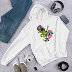 Alien Skater Unisex Hooded Sweatshirt — White