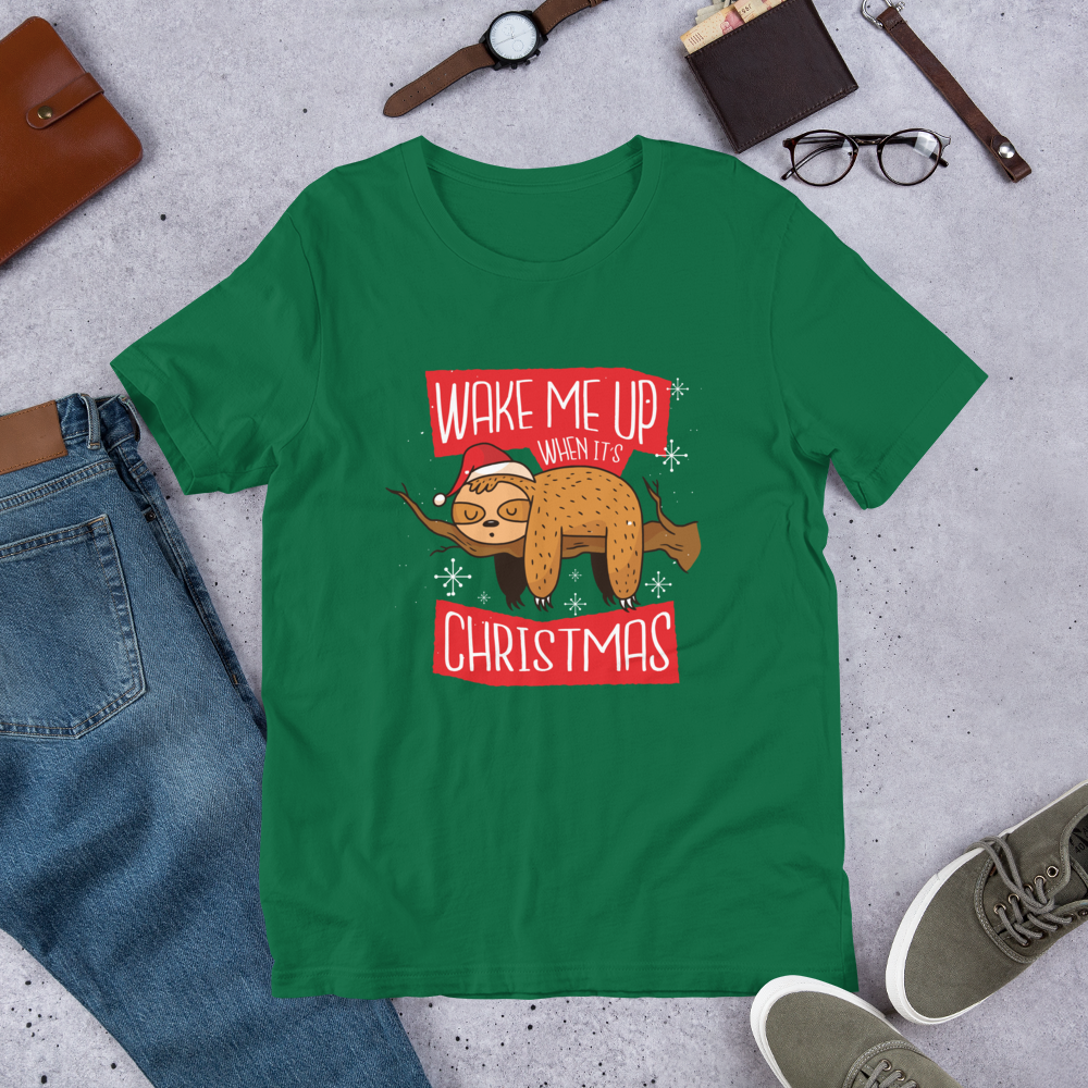 Wake Me Christmas Unisex Half-Sleeve T-Shirt — Kelly