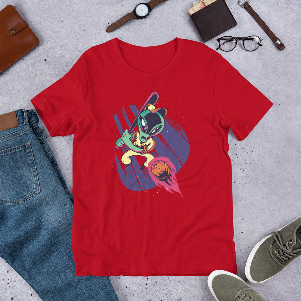 Alien baseball Unisex Half-Sleeve T-Shirt — Red