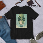 Alien Humans Abstract Half-Sleeve T-Shirt — Black