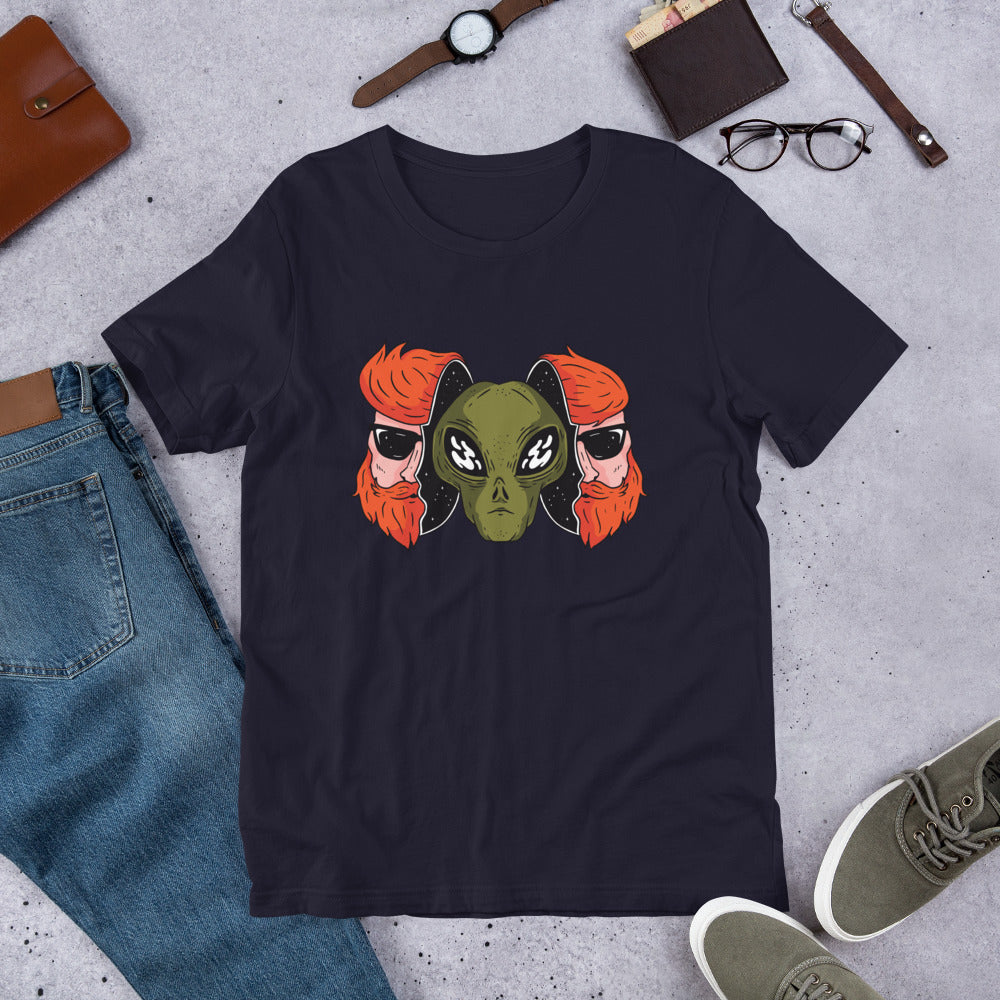 Alien Hipster Unisex Half-Sleeve T-Shirt — Navy