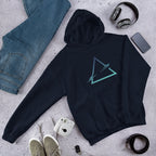 Triangle Abstract Unisex Hooded Sweatshirt — Navy