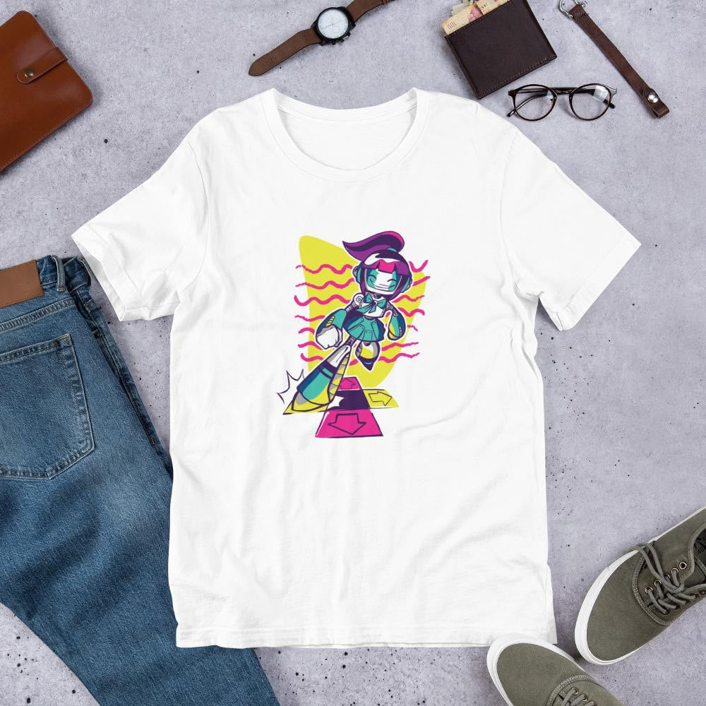Dancing Robot Half Sleeve T-Shirt — White