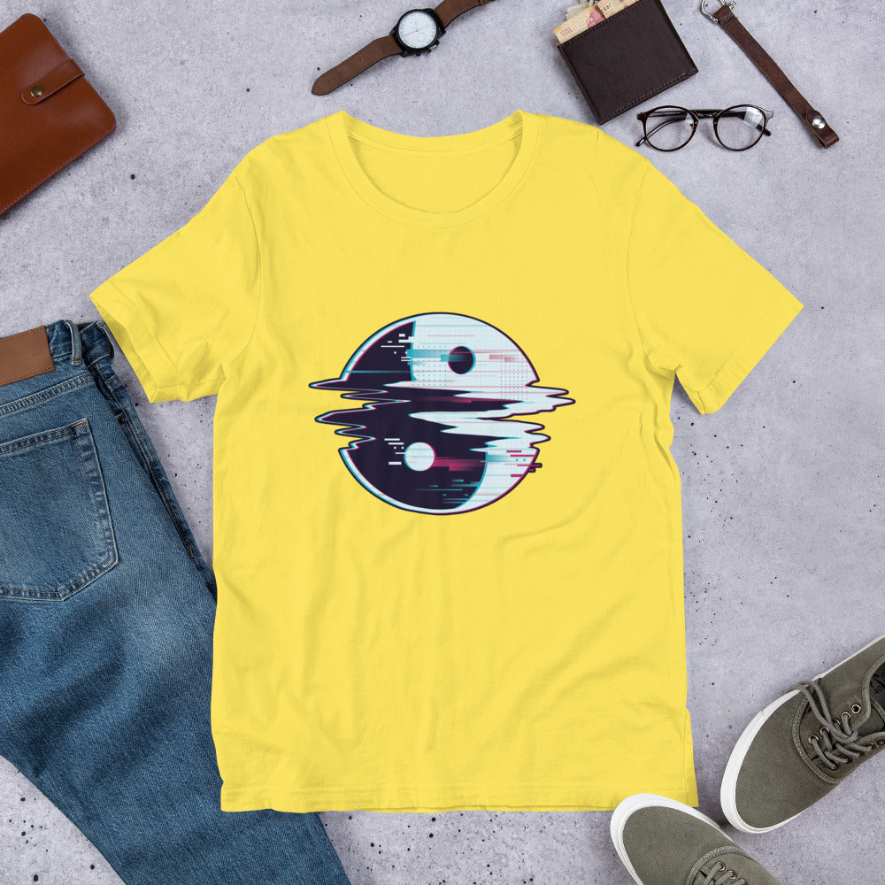 Yin Yang Glitch Half-Sleeve T-Shirt