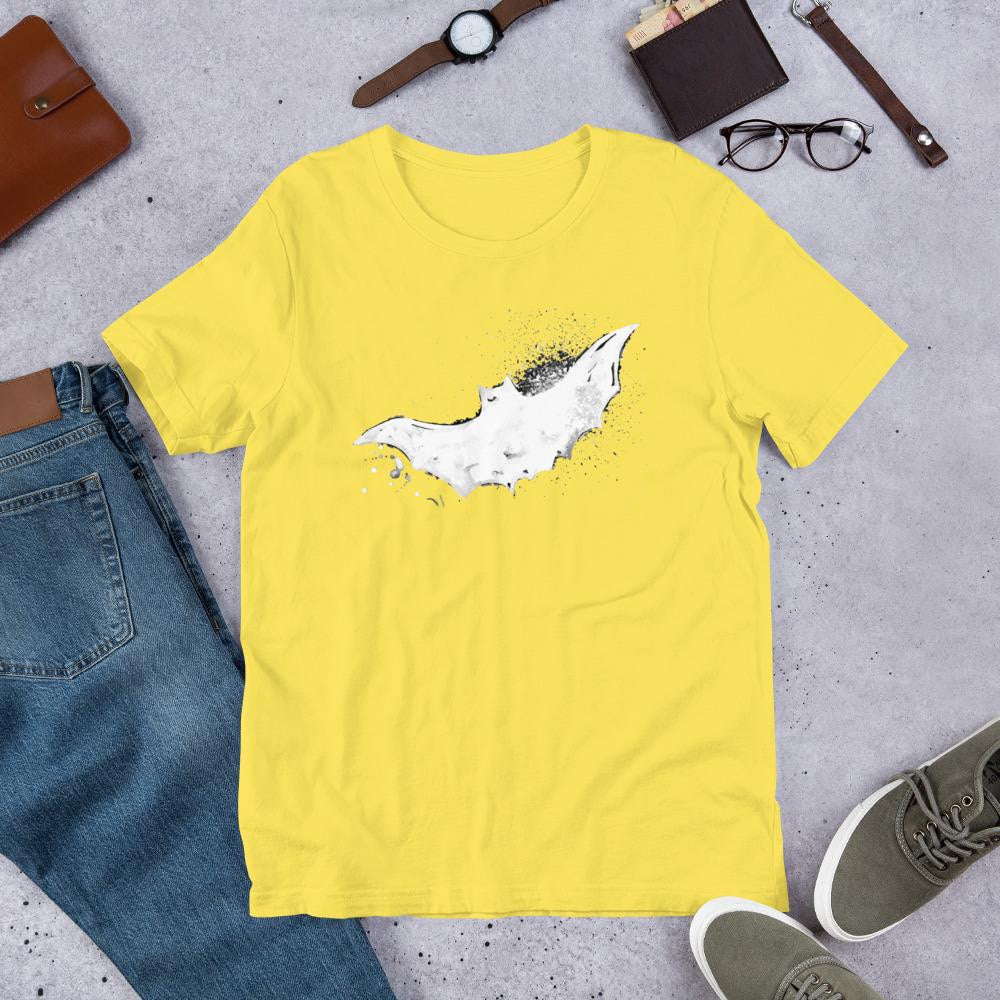 Bat Halloween Unisex Half-Sleeve T-Shirt — Yellow