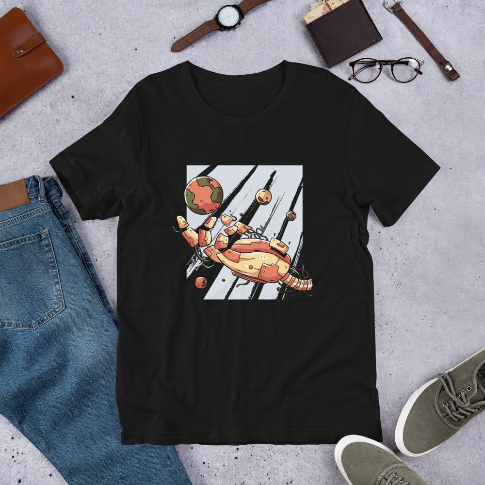 Robotic Hand Half Sleeve T-Shirt — Black