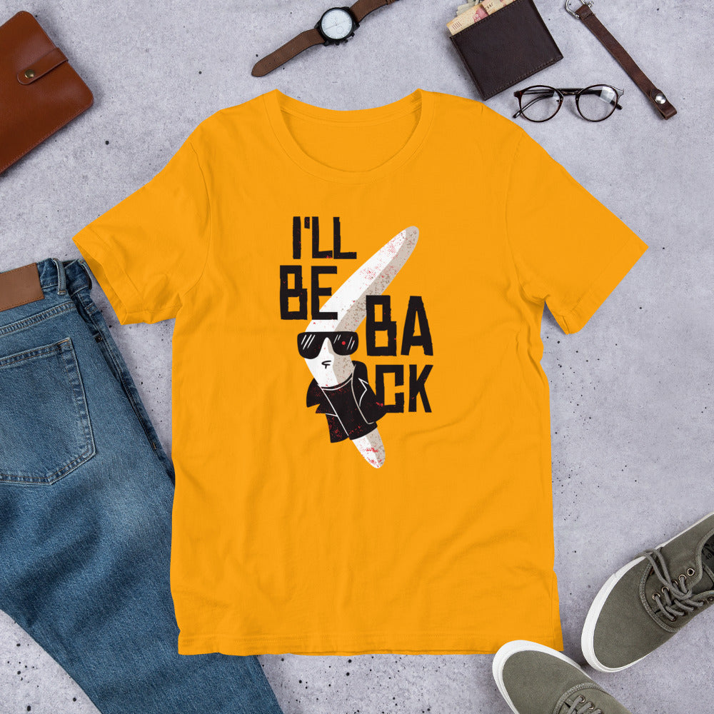 I'll Be Back Half-Sleeve T-Shirt — Gold