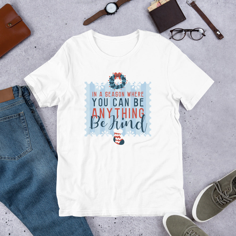 Be Kind Christmas Half-Sleeve T-Shirt — White