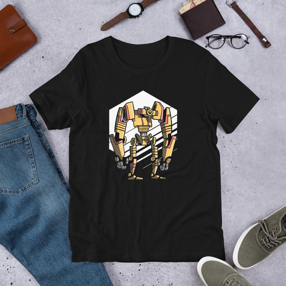 Robot One Half Sleeve T-Shirt — Black