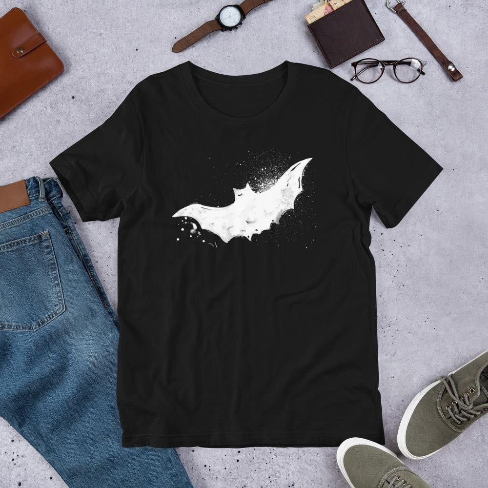 Bat Halloween Unisex Half-Sleeve T-Shirt — Black