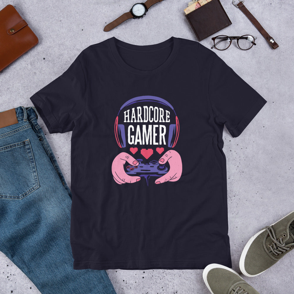 Hardcore Gamer Half-Sleeve T-Shirt — Navy