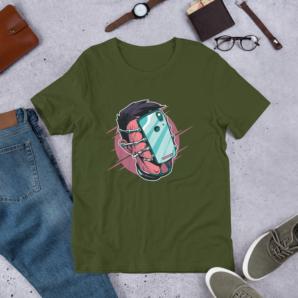 Face Hugger Phone Unisex Half-Sleeve T-Shirt — detail view 2