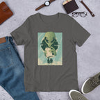 Alien Humans Abstract Unisex Half-Sleeve T-Shirt — Asphalt