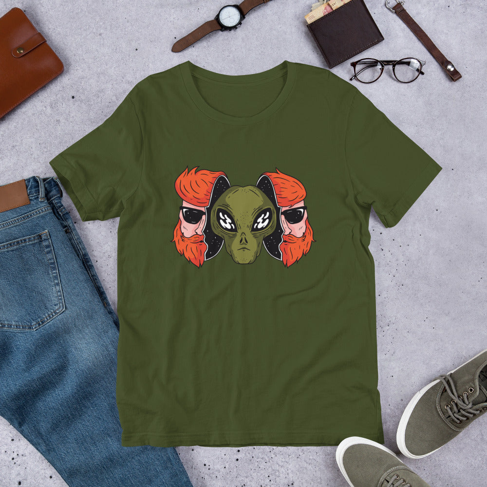 Alien Hipster Unisex Half-Sleeve T-Shirt — detail view 2