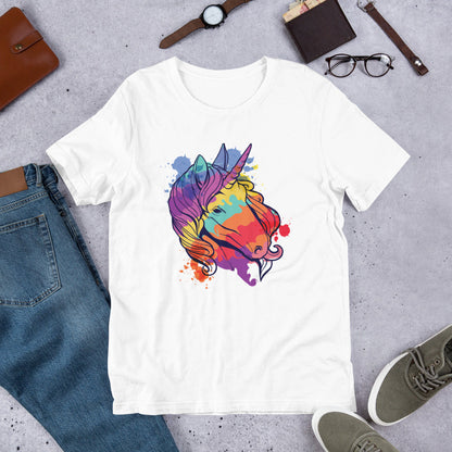 Colorful Unicorn Half-Sleeve T-Shirt