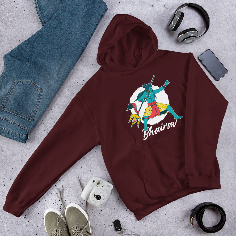 Bhairav Unisex Hooded Sweatshirt — Maroon