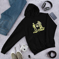 Alien & Astronaut Fist Bump Unisex Hooded Sweatshirt — Black