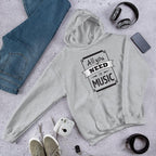 All You Need Is Music Unisex hooded Sweatshirt — front view