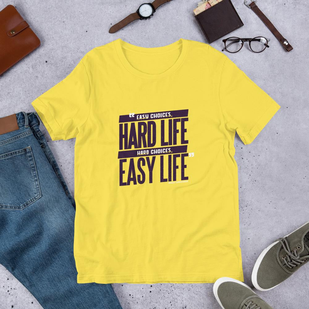 Life Choices Half Sleeve T-Shirt — Yellow
