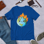 Burning Sad Earth Half Sleeve T-Shirt — Blue