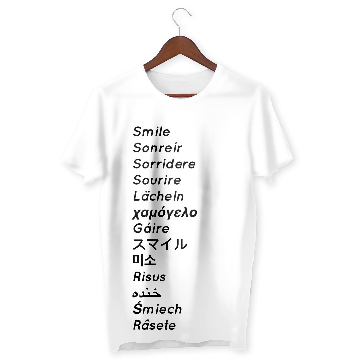 Smile International Languages Unisex Half Sleeve T-Shirt #White