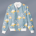 Spaceship & Satellite Pattern Bomber Jacket