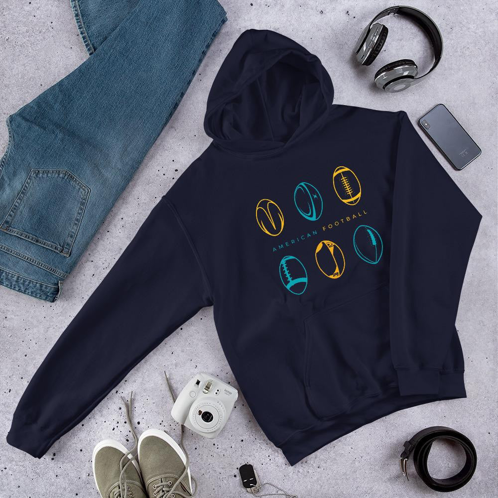 American Football Unisex Hooded Sweatshirt — back view