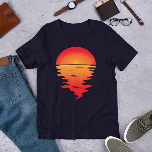 Sunset Reflection Half Sleeve T-Shirt