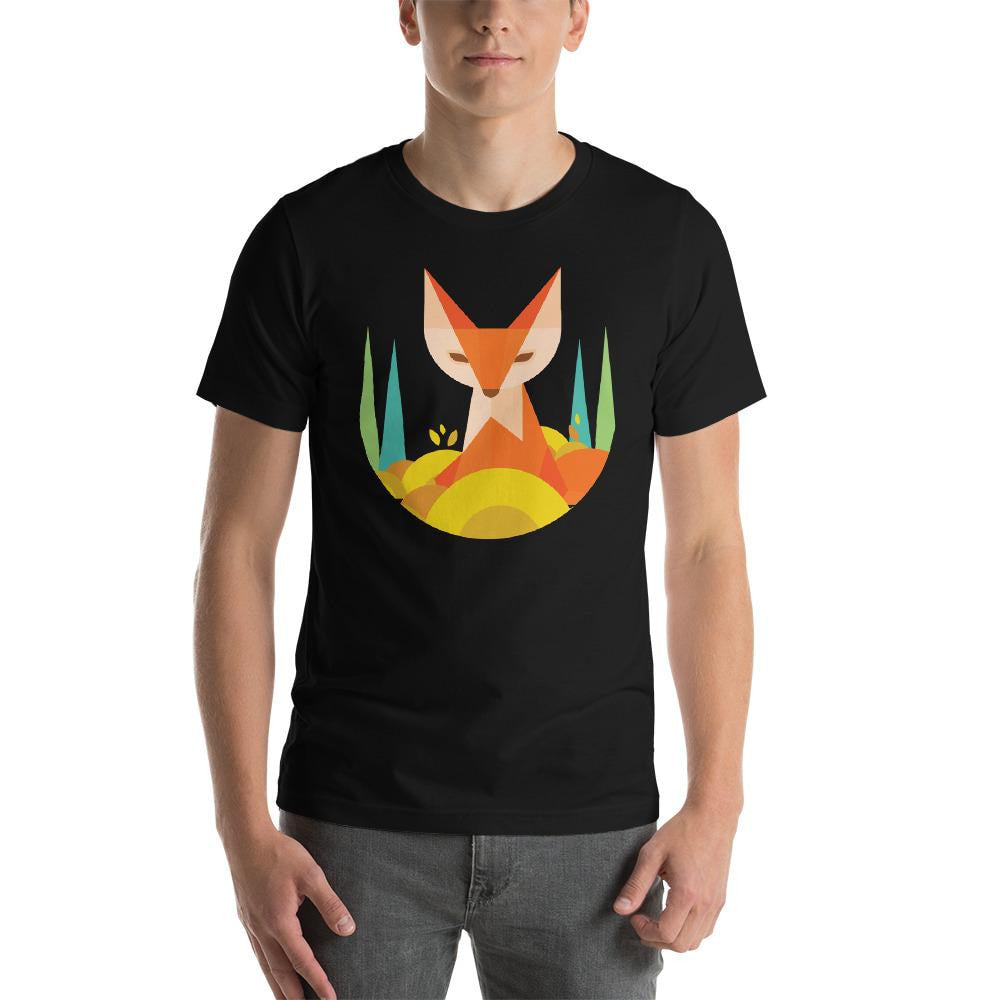 Geometric Fox Half Sleeve T-Shirt