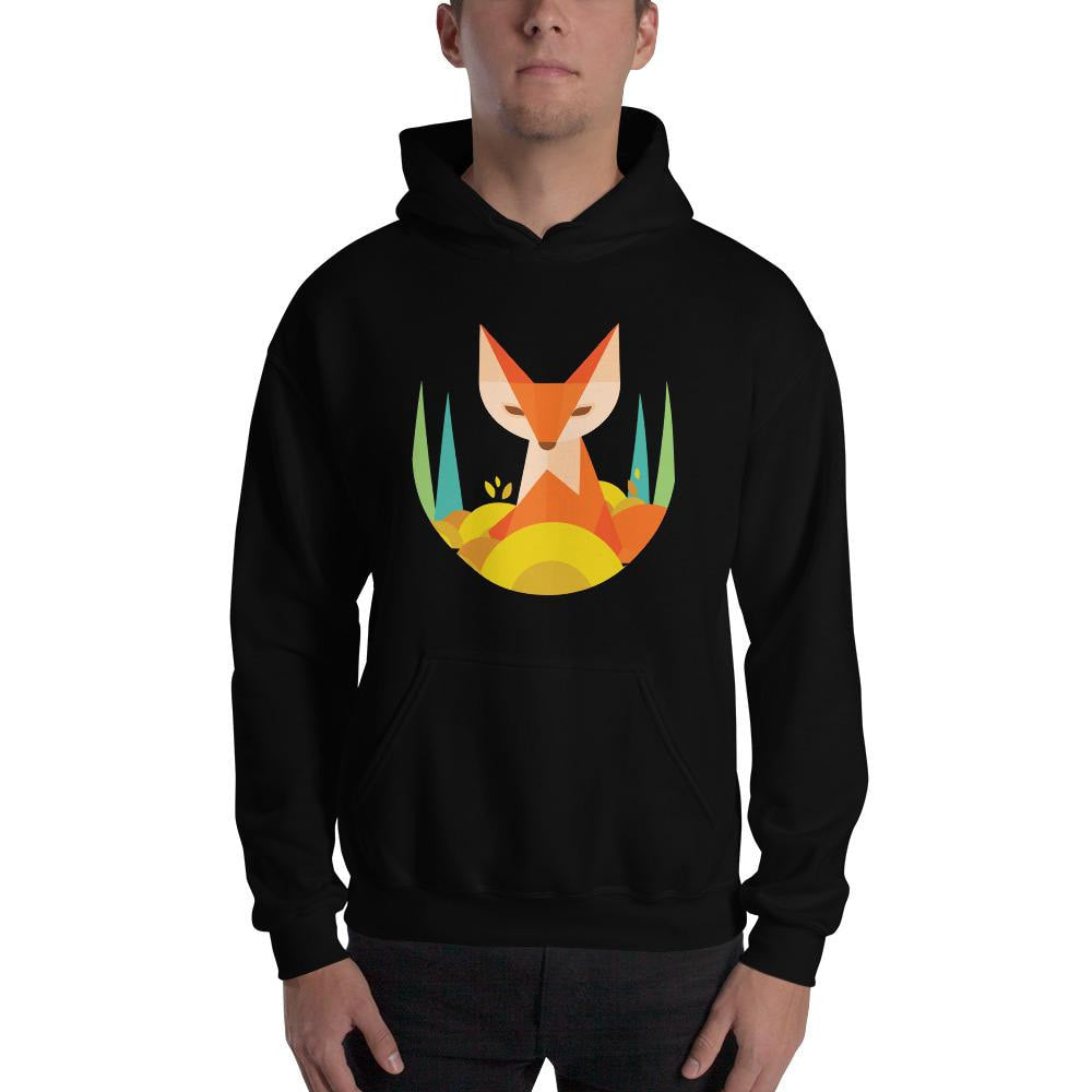 Geometric Fox Unisex Hooded Sweatshirt