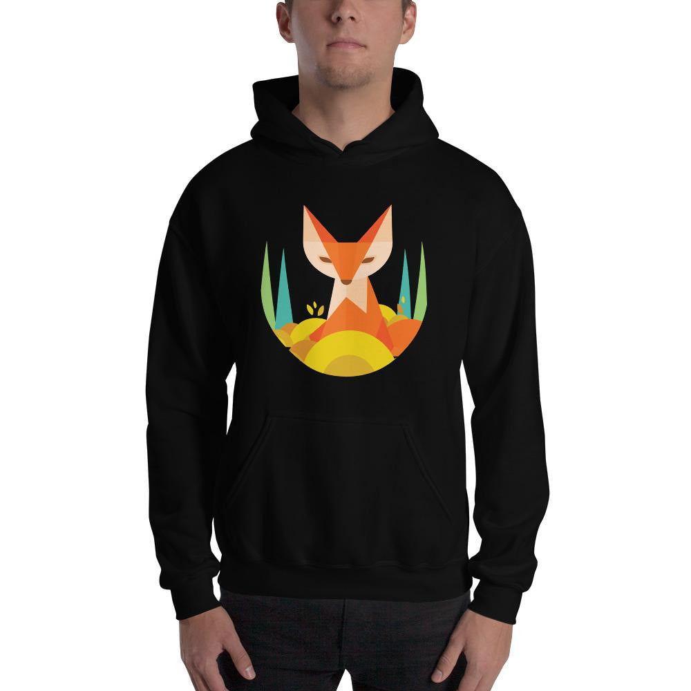 Geometric Fox Unisex Hooded Sweatshirt — detail view 4