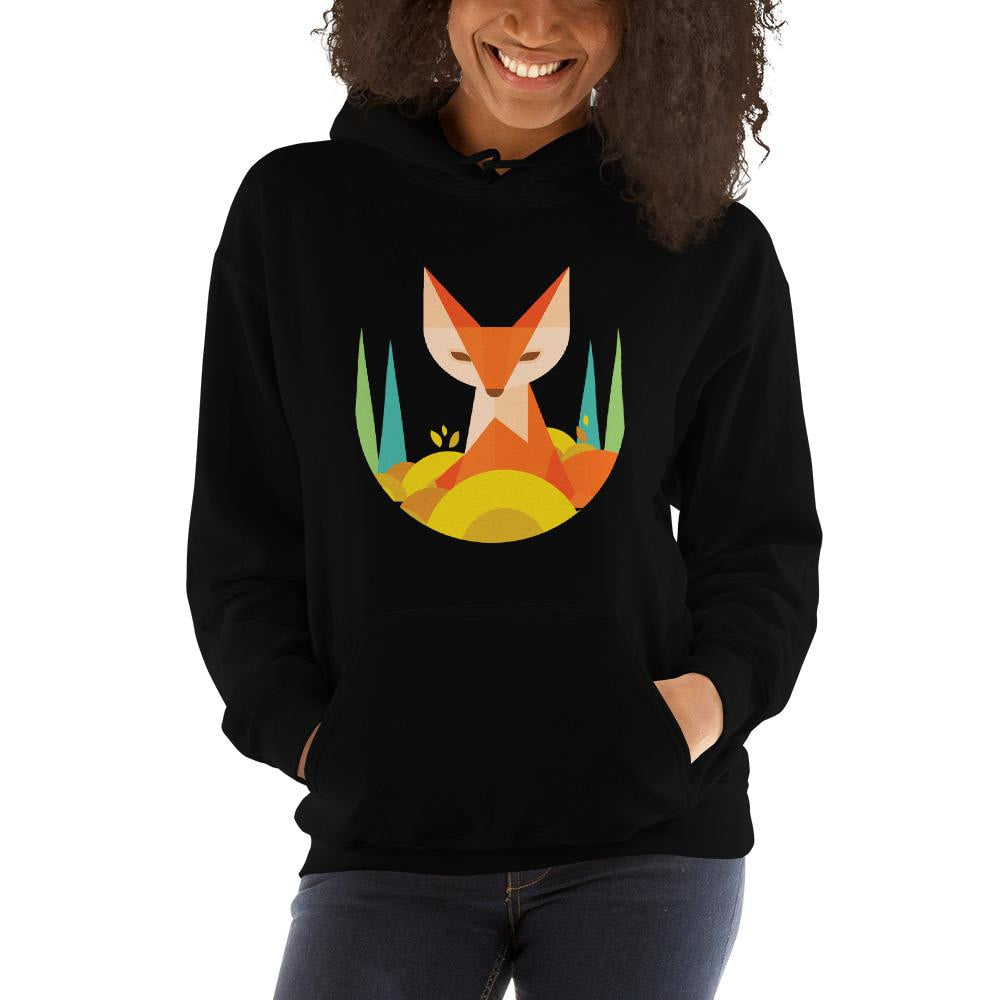 Geometric Fox Unisex Hooded Sweatshirt