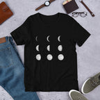 Moon Phases Half Sleeve T-Shirt — Black