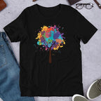 Abstract Tree Unisex Half Sleeve T-Shirt — Black