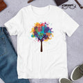 Abstract Tree Unisex Half Sleeve T-Shirt — White
