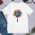 Abstract Tree Unisex Half Sleeve T-Shirt — White