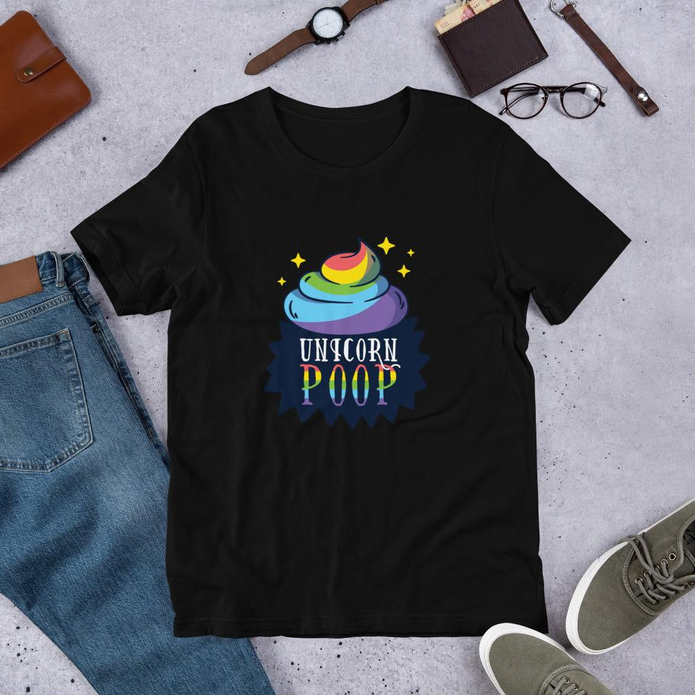Unicorn poop Half Sleeve T-Shirt — Black