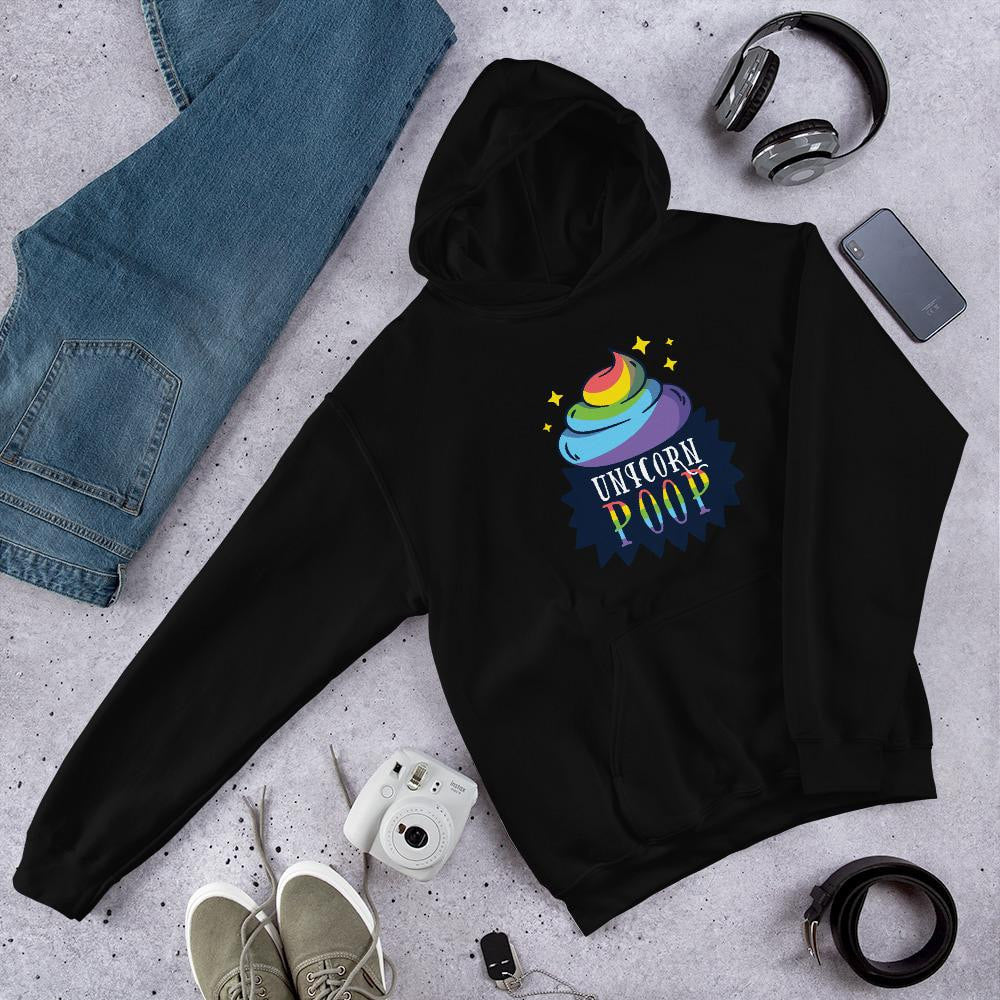 Unicorn Poop Unisex Hooded Sweatshirt — Black