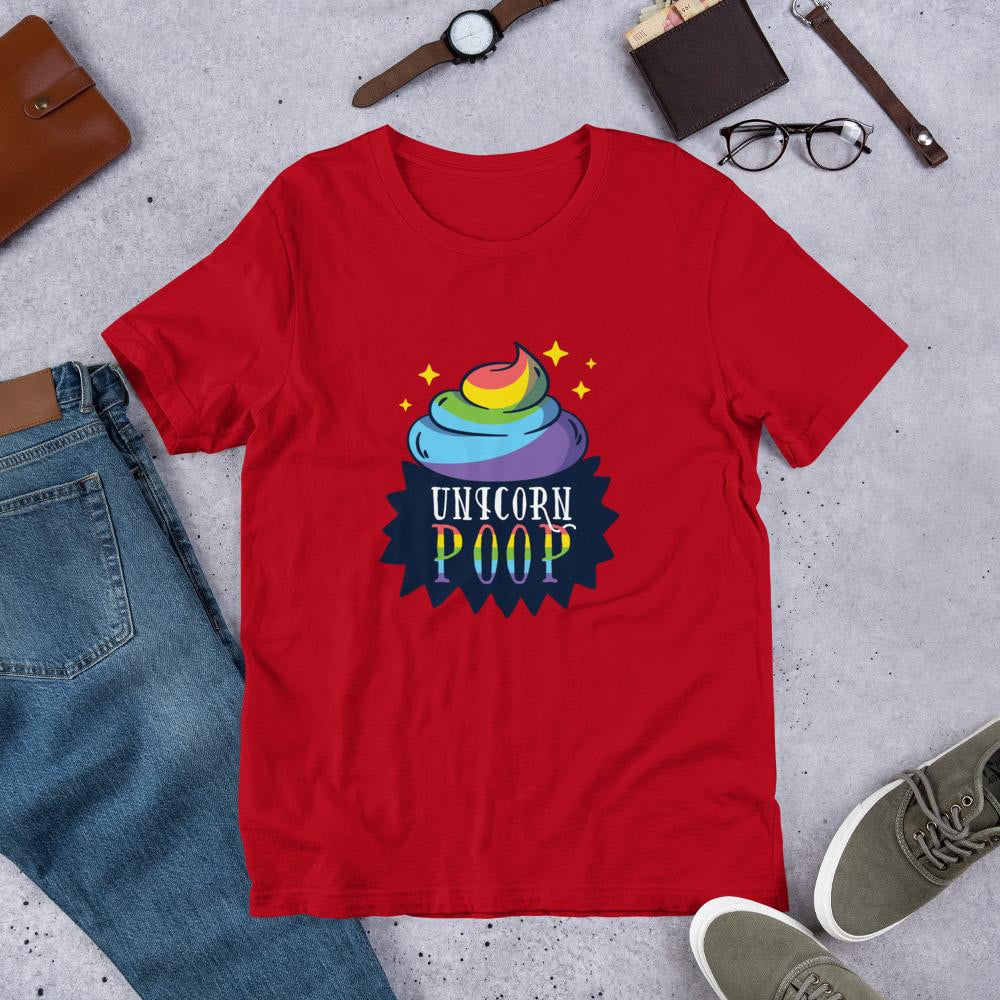 Unicorn poop Half Sleeve T-Shirt — Red