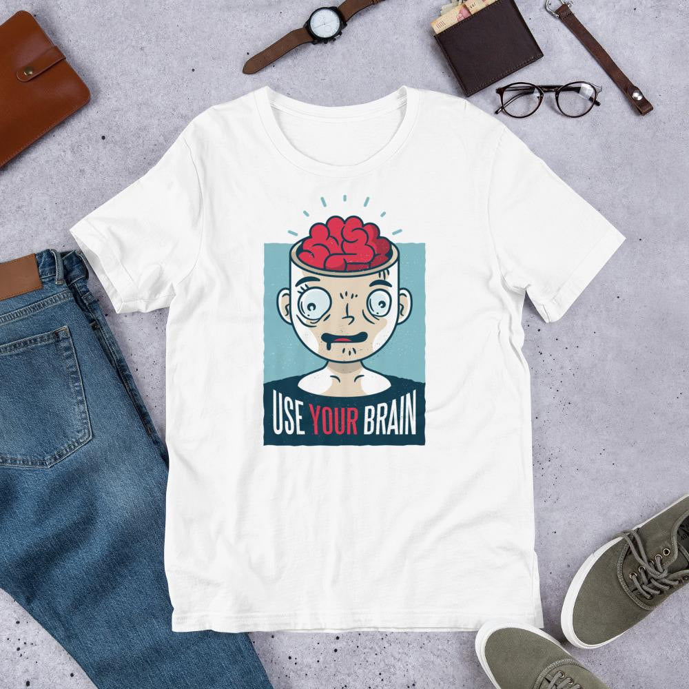Use Your Brain Half Sleeve T-Shirt — front view