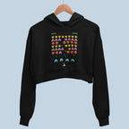 Pixel Art Videogame Crop Hoodie — back view